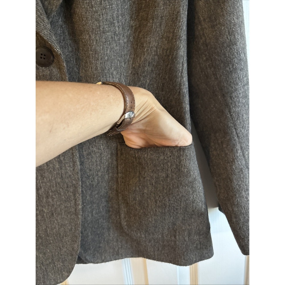 Max Mara Gray Wool Angora 2 Button Blazer Jacket Womens Size 4 Made in Italy - Picture 5 of 9